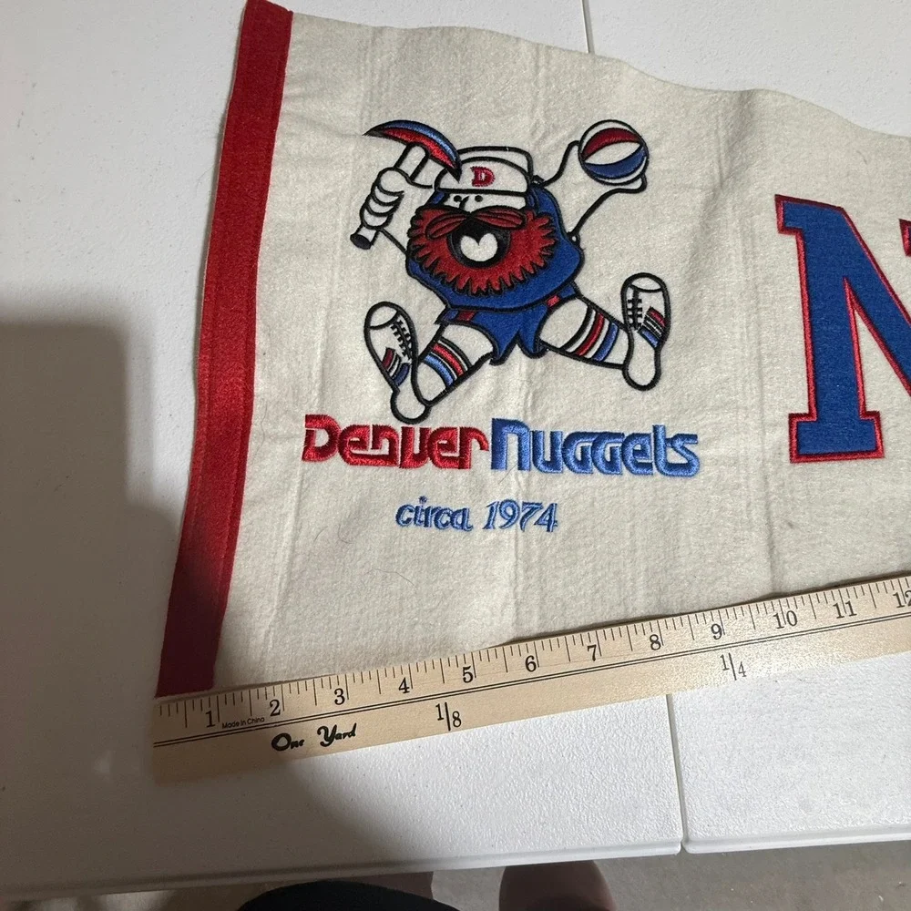 Vintage Denver Nuggets Felt Pennant 1974 Maxie Miner Mascot NBA Basketball 34in